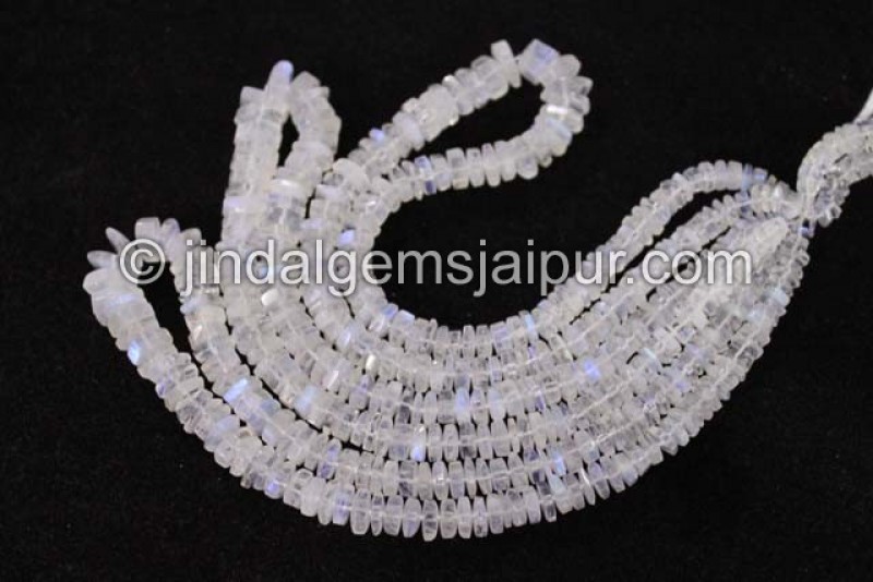 White Rainbow Step Cut Roundelle Beads